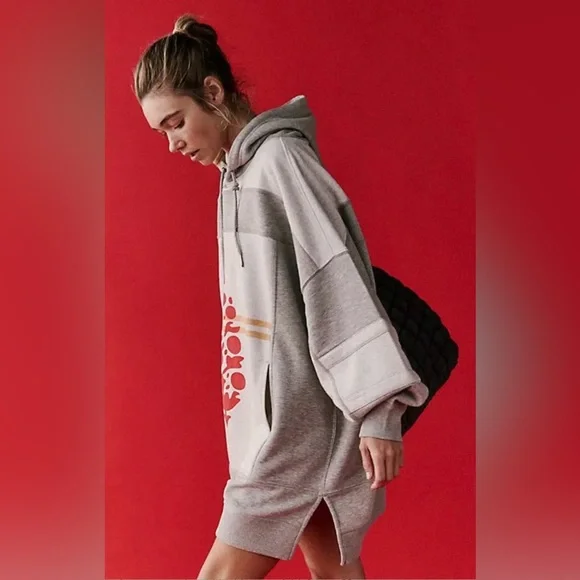 (NWOT) Free People Triple Threat Logo Hoodie - Picture 2 of 14